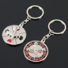 Russian Roulette Keychain Rotatable Plane Key Chain