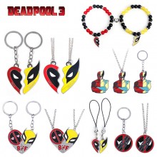 Deadpool & Wolverine key chain necklace pin bracelets