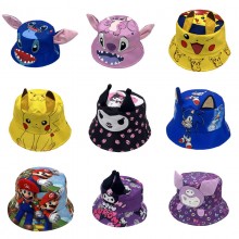 Stitch Kuromi Pikachu anime bucket hat cap