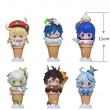 Genshin Impact game ice cream anime figures set(6pcs a set)(OPP bag)