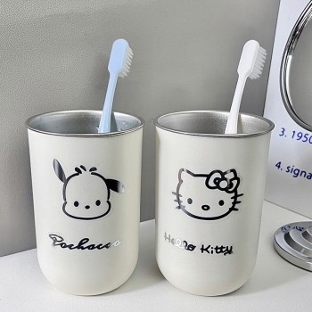 Sanrio Kitty Pochacco stainless steel toothbrush mouthwash water cup