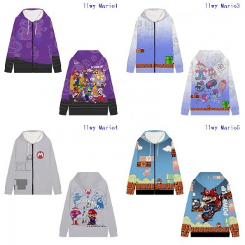 Super Mario anime zipper long sleeve hoodies sweater cloth