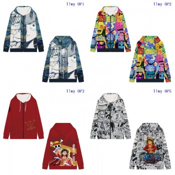 One Piece anime zipper long sleeve hoodies sweater cloth