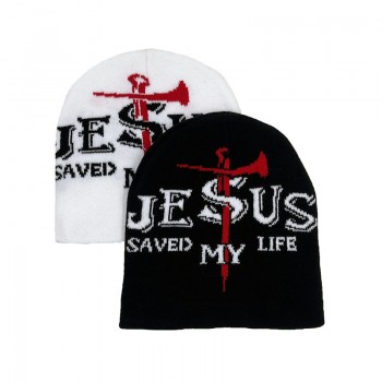 JESUS Letter Jacquard beanies straw hat knitted hat