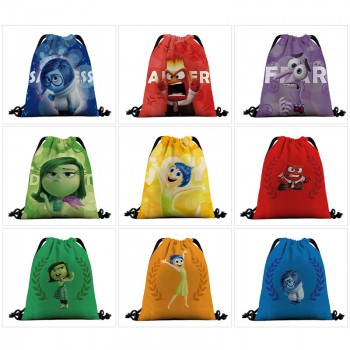 Inside Out anime nylon drawstring backpack bag