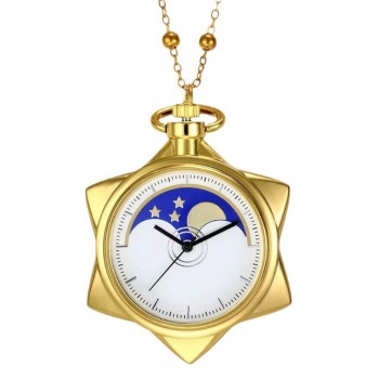 Sailor Moon Necklace Crystal Star Pocket Watch