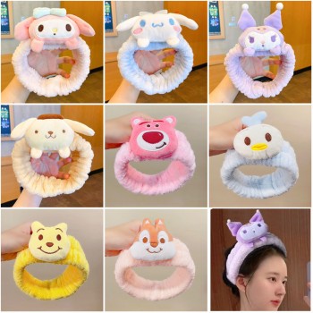 Sanrio Cinnamoroll Melody Plush Makeup Wash Hair Ring Bow Headband