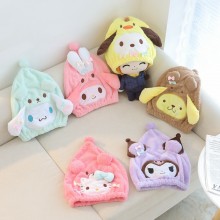 Sanrio Melody kitty Cinnamoroll Kuromi anime plush dry hair cap hat