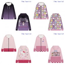 Sanrio Melody kitty Cinnamoroll Kuromi anime zipper long sleeve hoodies sweater cloth