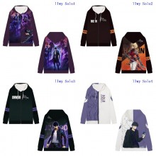 Solo Leveling anime zipper long sleeve hoodies sweater cloth