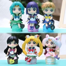 Sailor Moon sitting anime figures set(6pcs a set)(...