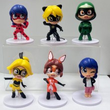 Miraculous Ladybug anime figures set(6pcs a set)(OPP bag)