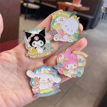 Sanrio Melody kitty Cinnamoroll Kuromi anime alloy brooch pins