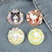 Sanrio Melody kitty Cinnamoroll Kuromi anime alloy brooch pins