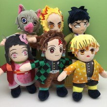 10inches Demon Slayer anime plush dolls set(6pcs a...