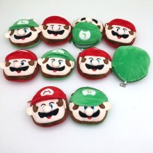 4inches Super Mario plush wallet coin purse set(10pcs a set)