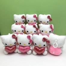 4inches Hello Kitty plush dolls set(10pcs a set)