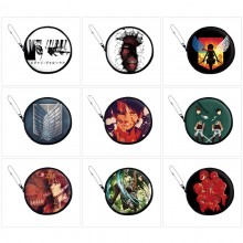 Attack on Titan anime pu zipper round wallet coin ...