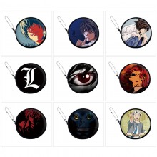 Death Note anime pu zipper round wallet coin purse