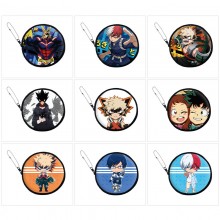 My Hero Academia anime pu zipper round wallet coin purse