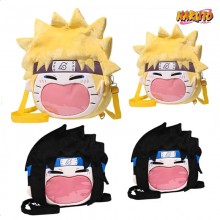 Naruto Uchiha Sasuke anime big mouth transparent plush itabag satchel shoulder bag