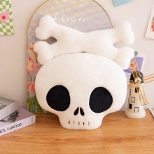 Halloween White Skull Cross Bone Plush Doll