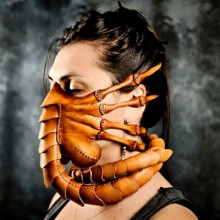 Halloween horror Alien scorpion leather cosplay mask