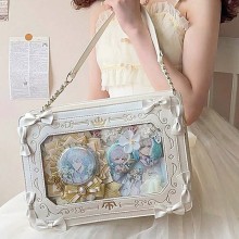 Badge frame fashion trendy transparent ttabag shoulder bags