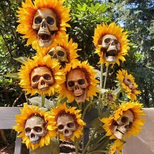 Halloween Skull Horror Sunflower Decoration