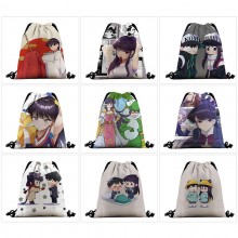 Komi Can't Communicate anime nylon drawstring backpack bag