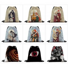 Naruto anime nylon drawstring backpack bag