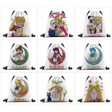 Sailor Moon anime nylon drawstring backpack bag