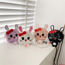 Kids Cute Rabbit PU Crossbody Messenger Shoulder B...