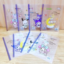 Sanrio Melody kitty Cinnamoroll Kuromi A4 Test Paper Document Rod Clamp File Folder(12pcs a set)