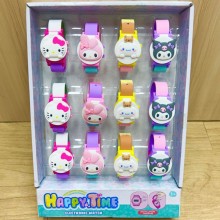 Sanrio Melody kitty Cinnamoroll Kuromi anime children watches(12pcs a set)