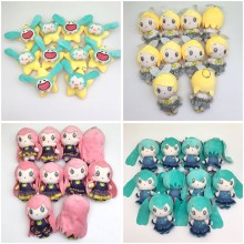 6inches Hatsune Miku anime plush dolls set(10pcs a...