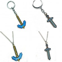 Minecraft game alloy key chain necklace