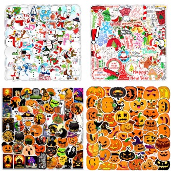 Halloween Christmas waterproof stickers set(50pcs a set)