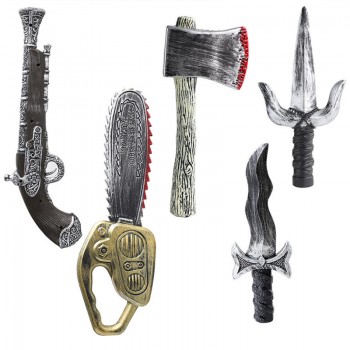 Halloween Cosplay Plastic Knife Axe Chainsaw Dagger Pirate Gun Weapons