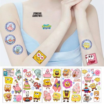 Spongebob Waterproof Temporary Tattoo Stickers set(10pcs a set)