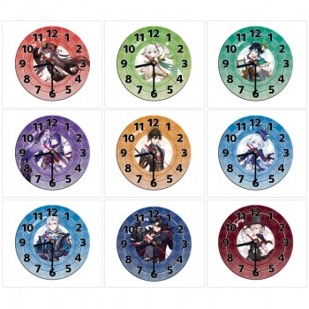 Genshin Impact anime round wall clocks