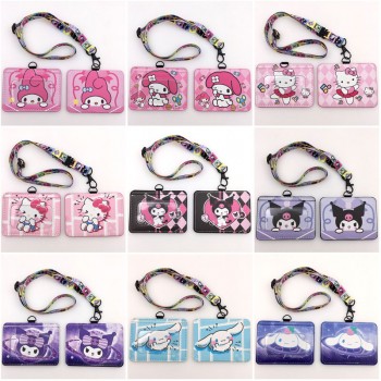 Sanrio Melody kitty Cinnamoroll Kuromi ID cards holders cases lanyard key chain