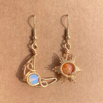 Bohemian Sun and Moon Earrings