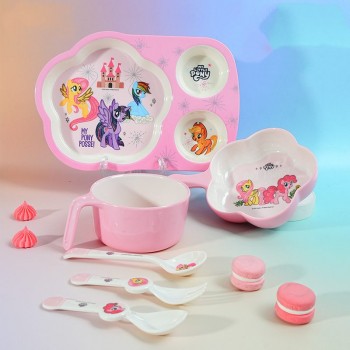 My Little Pony anime dinner plate spoon fork children tableware