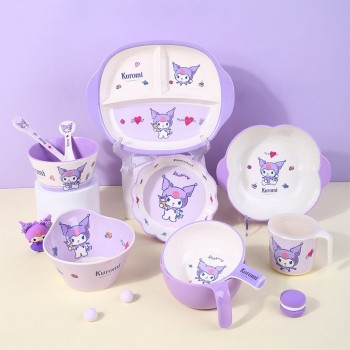 Sanrio Kuromi dinner plate spoon fork children tableware