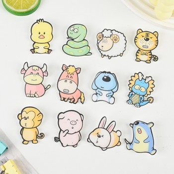 The 12 Chinese Zodiacs fridge magnets refrigerator magnetic acrylic stickers