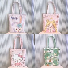 Hello Kitty Pikachu anime canvas handbag shoulder ...