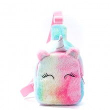 Unicorn Children Plush Chest Bag Shoulder Crossbod...