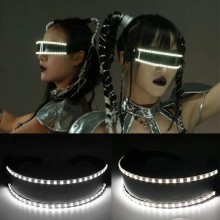 Halloween Glowing Cyberpunk Futuristic LED Light Glasses