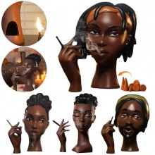 Headscents-Head Incense Burner Black Women Face Resin Incense Holder